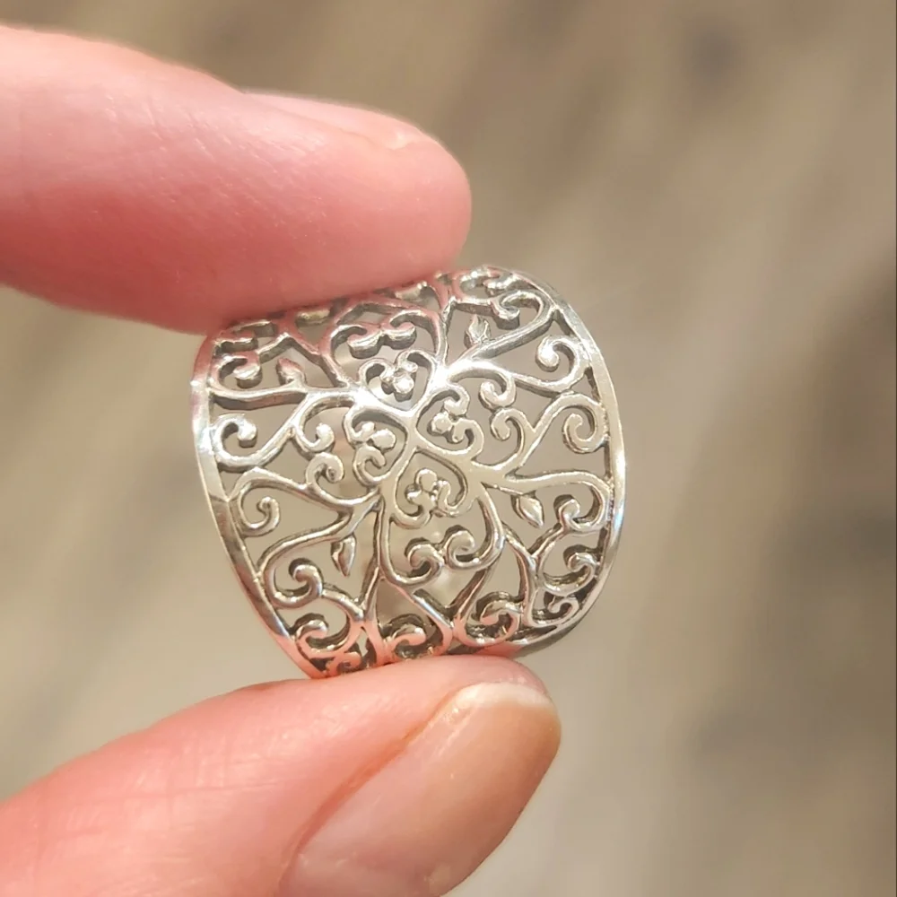 NEW Genuine Sterling Silver Filigree Ring - Picture 6 of 6